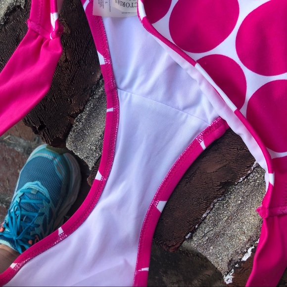 Victoria Secret pink and white polka dot bikini bottoms size large - Picture 4 of 8